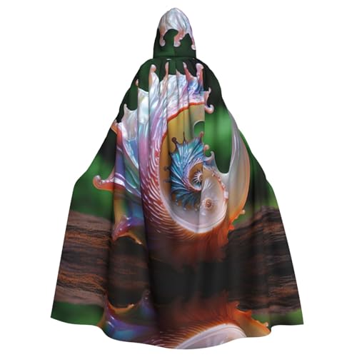 EUIYCBA Kapuzenumhang mit kleiner Schnecke und Kapuze – Herren-Bademantel mit Kapuze, Cosplay-Kostüm, Schwarz von EUIYCBA