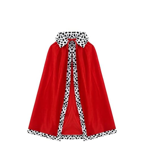 EUIYCBA Königskostüm-Set für Kinder, königlicher Umhang und Krone, roter Samt-Robe für Geburtstag, Halloween, Party, mittelalterliches Weihnachts-Krippenspiel (nur Umhang, Länge 130 cm) von EUIYCBA