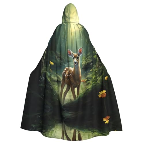 EUIYCBA Lost Deer Kapuzenumhang mit Kapuze – Herren-Bademantel mit Kapuze, Cosplay-Kostüm, Schwarz von EUIYCBA