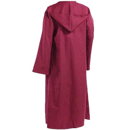 EUIYCBA Mittelalterliche Tunika für Herren mit Kapuze, Ritter-Renaissance-Kostüm, Zauberer-Mönch-Robe, Umhang für Halloween und Cosplay (wie abgebildet12, S) von EUIYCBA