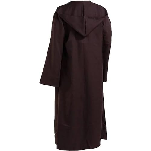 EUIYCBA Mittelalterliche Tunika für Herren mit Kapuze – Ritter-Renaissance-Kostüm, Zauberer-Mönch-Robe, Umhang für Halloween und Cosplay (wie abgebildet 5, XXL) von EUIYCBA