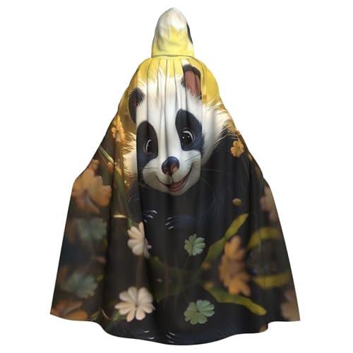 EUIYCBA Niedlicher Panda-Kapuzenumhang mit Kapuze – Herren-Bademantel mit Kapuze, Cosplay-Kostüm, Schwarz von EUIYCBA