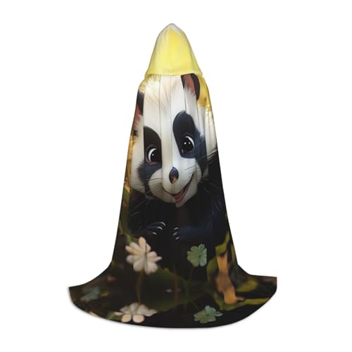 EUIYCBA Niedlicher Panda-Umhang mit Kapuze – Zauberer-Tunika, Kapuzenmantel, Halloween-Umhang, Cosplay-Kostüme von EUIYCBA