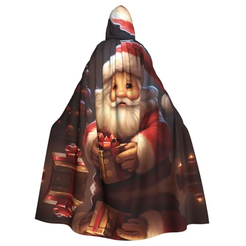 EUIYCBA Niedlicher Weihnachtsmann-Kapuzenumhang mit Kapuze – Herren-Bademantel mit Kapuze, Cosplay-Kostüm, Schwarz von EUIYCBA