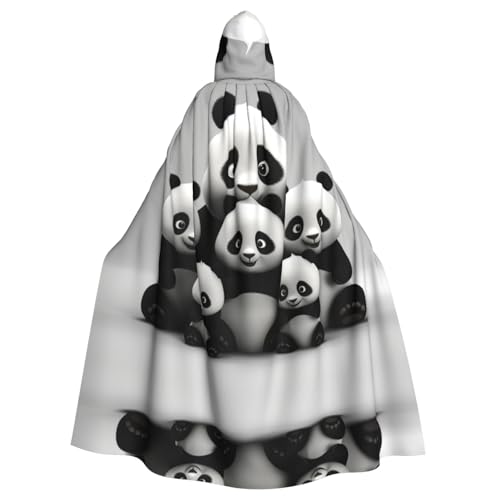 EUIYCBA Niedlicher roter Panda-Kapuzenumhang mit Kapuze – Herren-Bademantel mit Kapuze, Cosplay-Kostüm, Schwarz von EUIYCBA