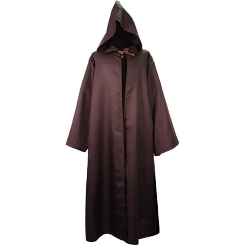 EUIYCBA Obi Wan Kenobi Kostüm für Herren, Deluxe-Robe-Set, Jedi-Ritter-Tunika mit Kapuzenumhang, Lichtschwert-Gürtel für Halloween, Cosplay (nur Umhang, XXXL) von EUIYCBA