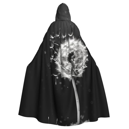 EUIYCBA Pusteblume Kapuzenumhang mit Kapuze – Herren-Bademantel mit Kapuze, Cosplay-Kostüm, Schwarz von EUIYCBA
