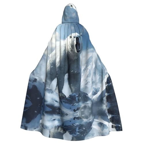 EUIYCBA Roaring Polar Bear Kapuzenumhang mit Kapuze – Herren-Bademantel mit Kapuze, Cosplay-Kostüm, Schwarz EUIYCBA Roaring Polar Bear Kapuzenumhang mit Kapuze – Herren-Bademantel mit Kapuze, Cosplay-Kostüm, Schwarz von EUIYCBA