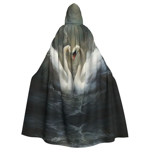 EUIYCBA Schöner Schwan-Kapuzenumhang mit Kapuze – Herren-Bademantel mit Kapuze, Cosplay-Kostüm, Schwarz EUIYCBA Schöner Schwan-Kapuzenumhang mit Kapuze – Herren-Bademantel mit Kapuze, Cosplay-Kostüm, Schwarz von EUIYCBA