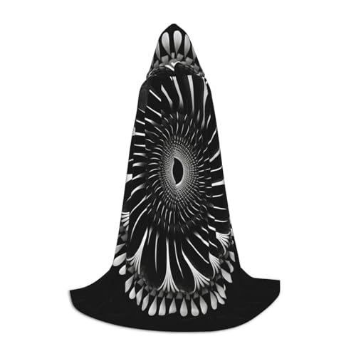 EUIYCBA Schwarz-Weiß-Serie, Halloween-Umhang mit Kapuze – Zauberer-Tunika, Kapuzenmantel, Halloween-Umhang, Cosplay-Kostüme von EUIYCBA
