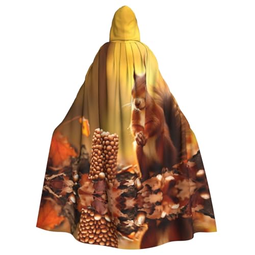 EUIYCBA Squiries of pine nuts Kapuzenumhang mit Kapuze – Herren-Bademantel mit Kapuze, Cosplay-Kostüm, Schwarz von EUIYCBA