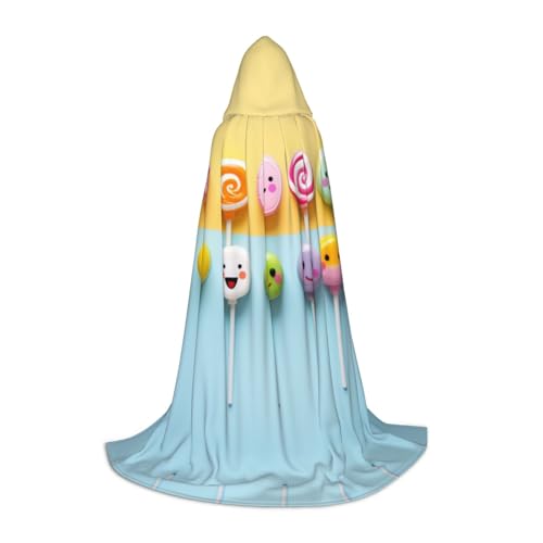 EUIYCBA Süßer Lutscher-Umhang mit Kapuze für Halloween, Zauberer-Tunika, Kapuzenmantel, Halloween-Umhang, Cosplay-Kostüme von EUIYCBA