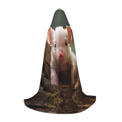 EUIYCBA Süßes kleines Schweinchen Halloween Kapuzenumhang – Zauberer-Tunika, Kapuzenmantel, Halloween-Umhang, Cosplay-Kostüme EUIYCBA Süßes kleines Schweinchen Halloween Kapuzenumhang – Zauberer-Tunika, Kapuzenmantel, Halloween-Umhang, Cosplay-Kostüme von EUIYCBA