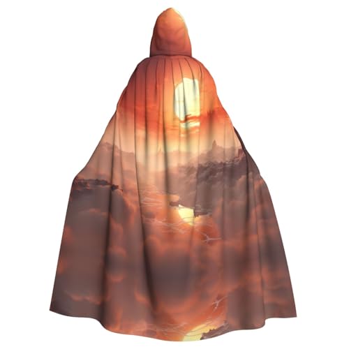 EUIYCBA Sunrise Kapuzenumhang mit Kapuze – Herren-Bademantel mit Kapuze, Cosplay-Kostüm, Schwarz von EUIYCBA