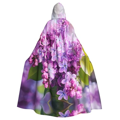 EUIYCBA Umhang mit Kapuze und blühenden Blumen – Herren-Bademantel mit Kapuze, Cosplay-Kostüm, Schwarz von EUIYCBA