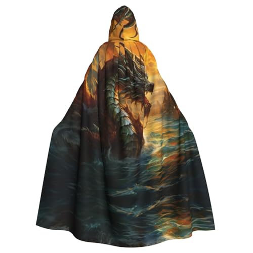EUIYCBA Western Dragon Kapuzenumhang mit Kapuze – Herren-Bademantel mit Kapuze, Cosplay-Kostüm, Schwarz EUIYCBA Western Dragon Kapuzenumhang mit Kapuze – Herren-Bademantel mit Kapuze, Cosplay-Kostüm, Schwarz von EUIYCBA