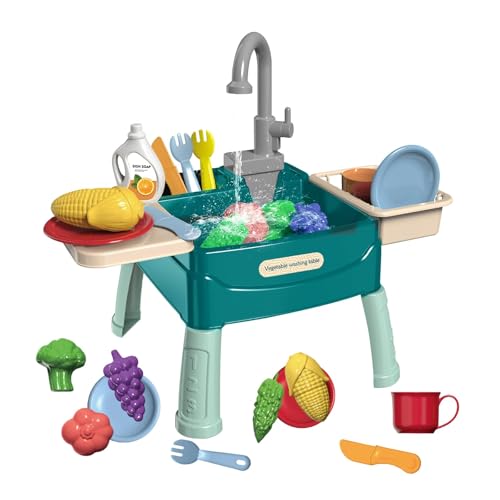 Spielspüle Kinder,Küchenspüle Spielzeug Set mit Wasserkreislauf, Elektrischem Wasserhahn,Rollenspiel-Kinderwaschbecken,Spielzeug Zubehör Küche Rollenspiel für Kinder 3+ Spielspüle Kinder,Küchenspüle Spielzeug Set mit Wasserkreislauf, Elektrischem Wasserhahn,Rollenspiel-Kinderwaschbecken,Spielzeug Zubehör Küche Rollenspiel für Kinder 3+ von EULEUY