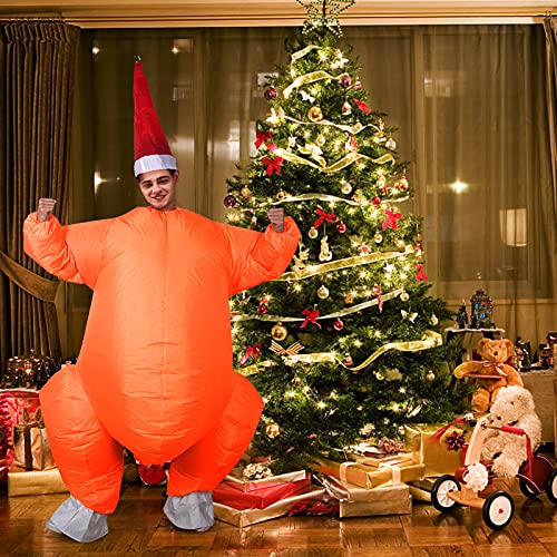 EUNEWR Aufblasbares Truthahnkostüm,Aufblasbarer Alien,Reitender Weihnachtsmann Hahn-und Truthahn-Kostüm für Erwachsene, Lustiges Halloween,Weihnachten,Erntedankfest,Cosplay,Fantasy-Performance-Kostüm von EUNEWR