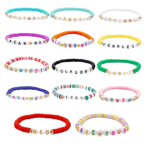 EUPSIIU Freundschafts-Armbänder, 14-teiliges Set, Team-Braut-Armbänder mit Buchstaben-Perlen, Musik-Party-Schmuckzubehör für Frauen und Mädchen, für Geburtstag, Weihnachten, Party, Festlich EUPSIIU Freundschafts-Armbänder, 14-teiliges Set, Team-Braut-Armbänder mit Buchstaben-Perlen, Musik-Party-Schmuckzubehör für Frauen und Mädchen, für Geburtstag, Weihnachten, Party, Festlich von EUPSIIU