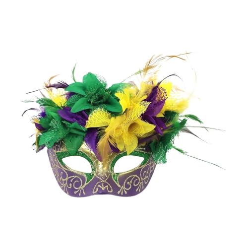 EURDFHY Feder Maske Ballmaske Federmaske Buntes Partykostüm-Zubehör for Maskenbälle und Feiern(Style 4) von EURDFHY