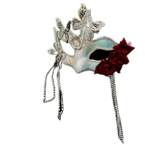 EURDFHY Feder Maske Dreidimensionale Feder Schmetterling Metall Galvanik Textur Schleier Maske Leistung Zubehör(Style 3) von EURDFHY
