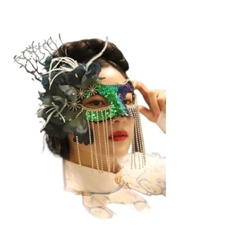 EURDFHY Feder Maske Feder Blume Spitze Maske Maskerade Halloween Ball Party Maske Kostüme(Color3) von EURDFHY