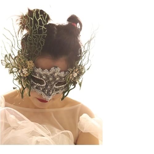 EURDFHY Feder Maske Feder Blume Spitze Maske Maskerade Halloween Ball Party Maske Kostüme(Color6) von EURDFHY