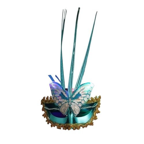 EURDFHY Feder Maske Feder Schmetterling Maske Frauen Mädchen Mard Gras Maskerade Masken Party Hochzeit Festival Kostüm(Blue) von EURDFHY