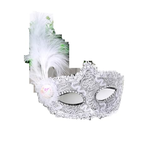 EURDFHY Feder Maske Federmaske, Weihnachtsparty-Verkleidung, geeignet for Erwachsene und Kinder(White) von EURDFHY