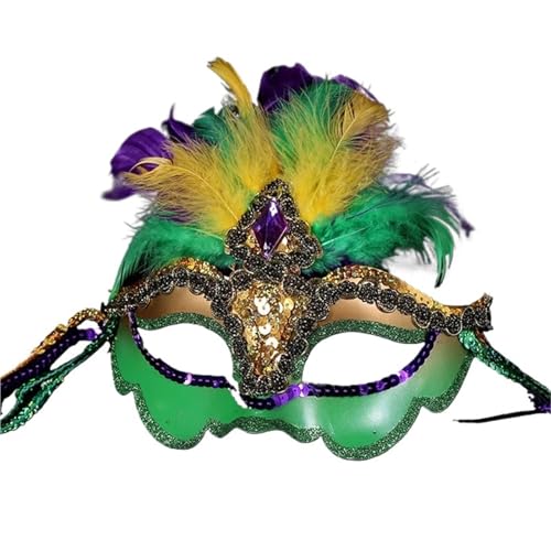 EURDFHY Feder Maske Federmaske Frau Pfauenfedern Halbgesichtsmaske Karneval Maskerade Cosplay Maske Halloween Party Dekorationen(Style 1) von EURDFHY