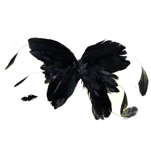 EURDFHY Feder Maske Maske Feder Schmetterling Form Spitze Material Halloween Lustige Party Kopfschmuck Multi-Zweck(Black) von EURDFHY