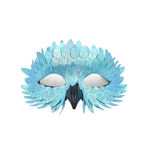 EURDFHY Feder Maske Vogelmasken mit Kunstfedern for Erwachsene, Karnevalskostüm-Zubehör(Blue) von EURDFHY