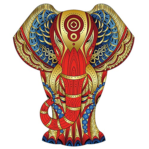 Bartl 112505 Rainbow Wooden Puzzle Elephant aus Holz, Wunderschönes qualitatives Legespiel mit Puzzleteilen in Tierform von EUREKA