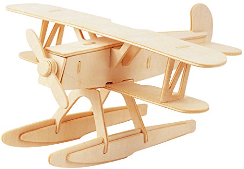 Eureka-Gepetto's Workshop 52473146 - Holzpuzzle 3D Wasserflugzeug für Kinder ab 6 Jahren mit 2 Holzplatten von Eureka