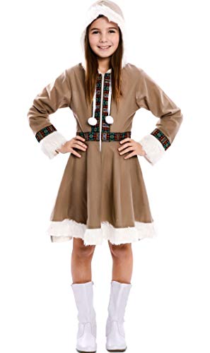 EUROCARNAVALES Kuscheliges Eskimo-Mädchenkostüm Karnevals-Verkleidung braun - 98/104 (3-4 Jahre) von EUROCARNAVALES, SA
