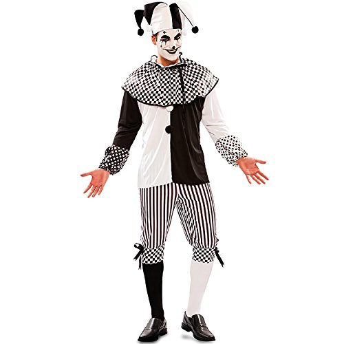 EUROCARNAVALES Herren Kostüm Harlekin Piper Schwarz Weiß Clown Pierrot Fasching Karneval (48) von EUROCARNAVALES, SA