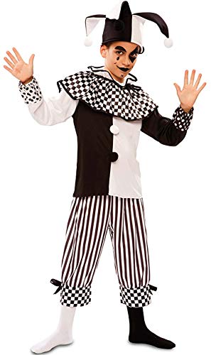 EUROCARNAVALES Kinder Kostüm Harlekin Habakuk schwarz weiß Clown Pierrot Fasching Karneval (140) von EUROCARNAVALES, SA