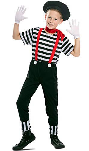 Generique - Pantomime-Kinderkostüm für Jungen Karnevals-Verkleidung schwarz-Weiss-rot - 98/104 (3-4 Jahre) von EUROCARNAVALES, SA