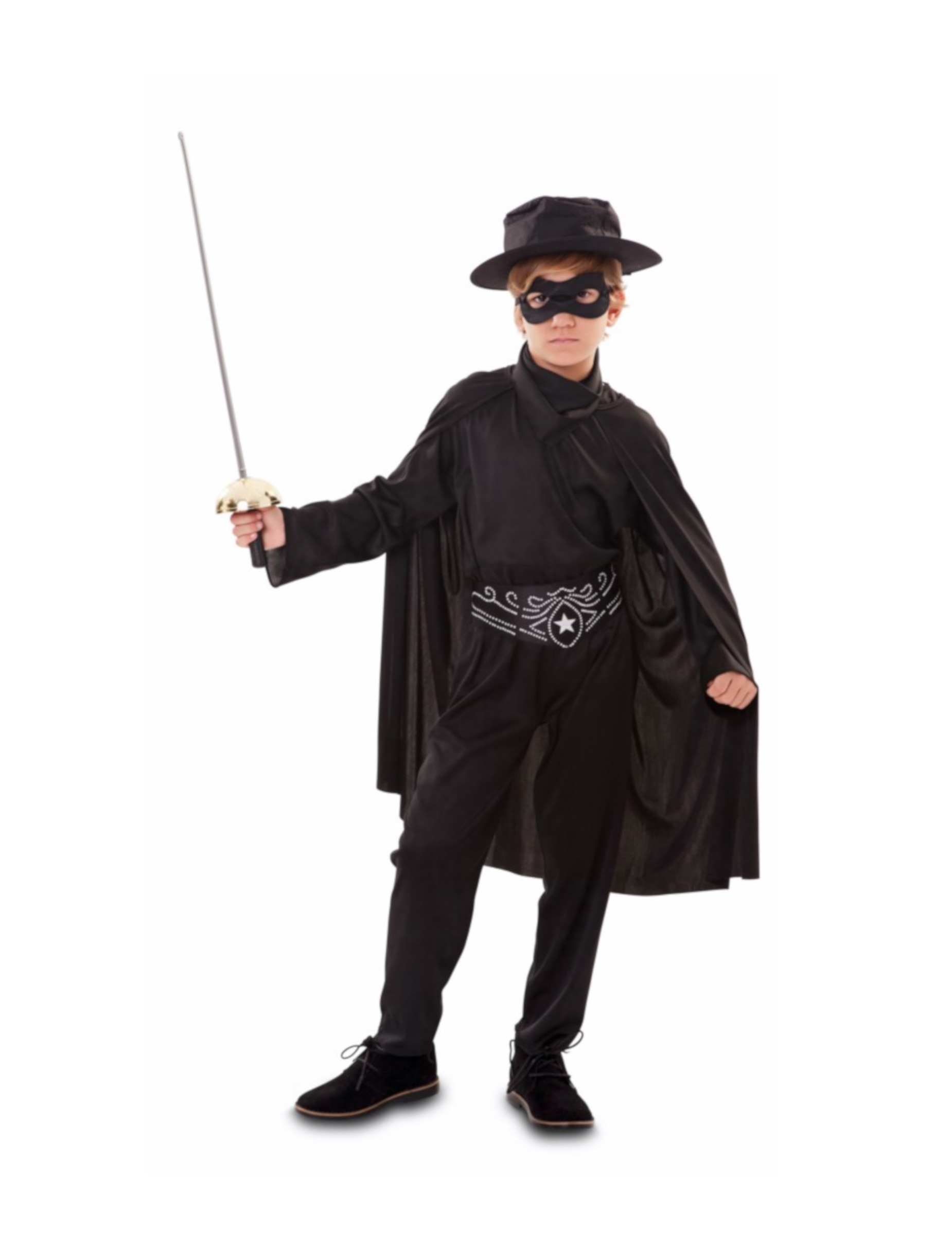 Banditen-Kostüm für Jungen Faschingskostüm schwarz von EUROCARNAVALES
