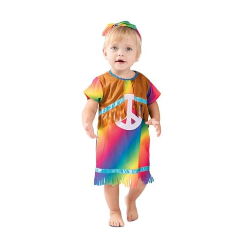 EUROCARNAVALES, SA Süßes Hippie-Kostüm für Kleinkinder 60er-Jahre-Verkleidung bunt - Multicolore EUROCARNAVALES, SA Süßes Hippie-Kostüm für Kleinkinder 60er-Jahre-Verkleidung bunt - Multicolore von EUROCARNAVALES