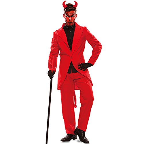 EUROCARNAVALES Herren Kostüm Teufel Lucifer rot Anzug Satan Halloween Fasching Karneval (M/L) von Eurocarnavales