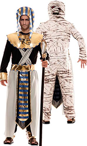 EUROCARNAVALES Herren Wendekostüm Pharao Mumie 2 in 1-Kostüm Karneval Fasching (M/L) von Eurocarnavales