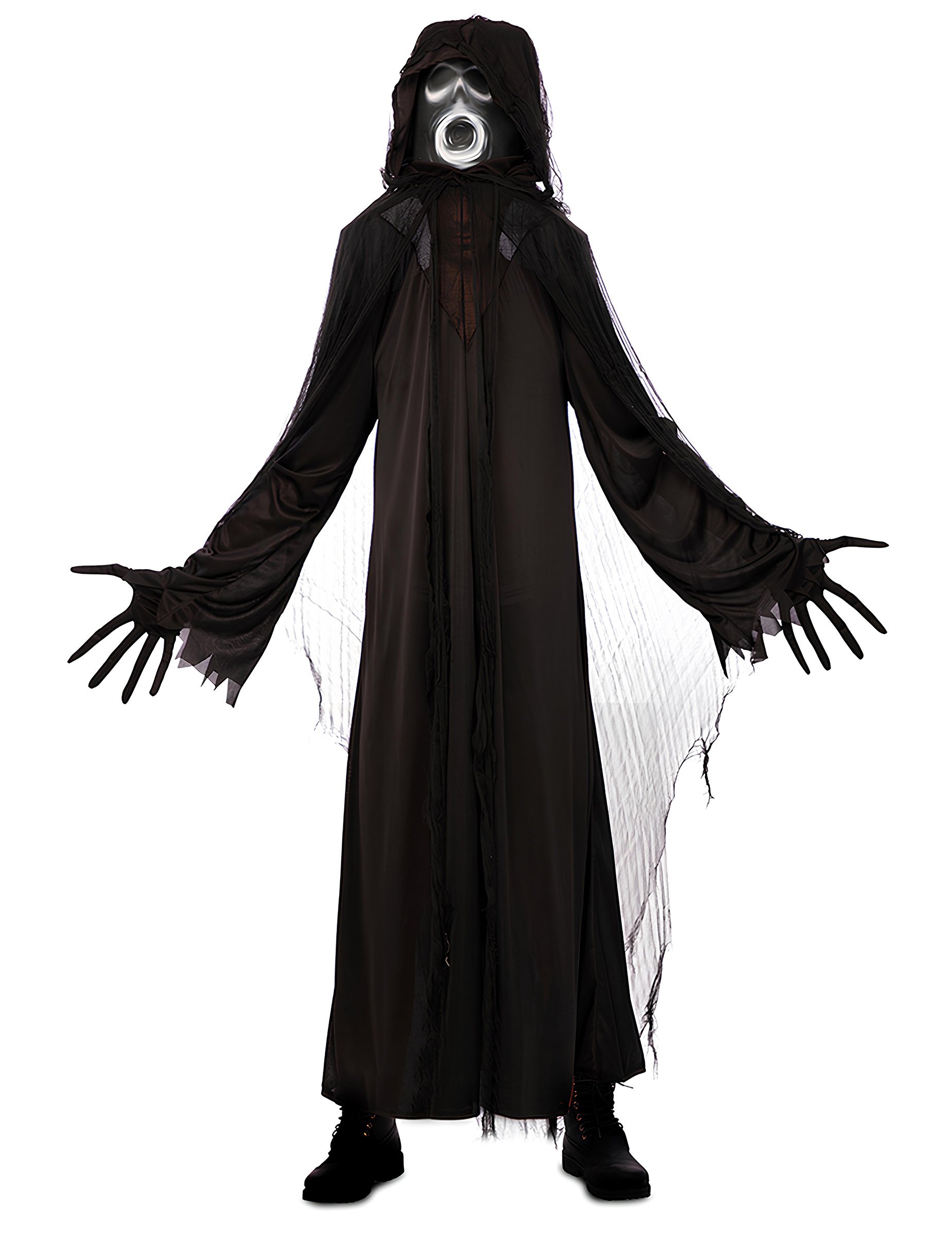 Geister Kostüm für Erwachsene schwarz von EUROCARNAVALES