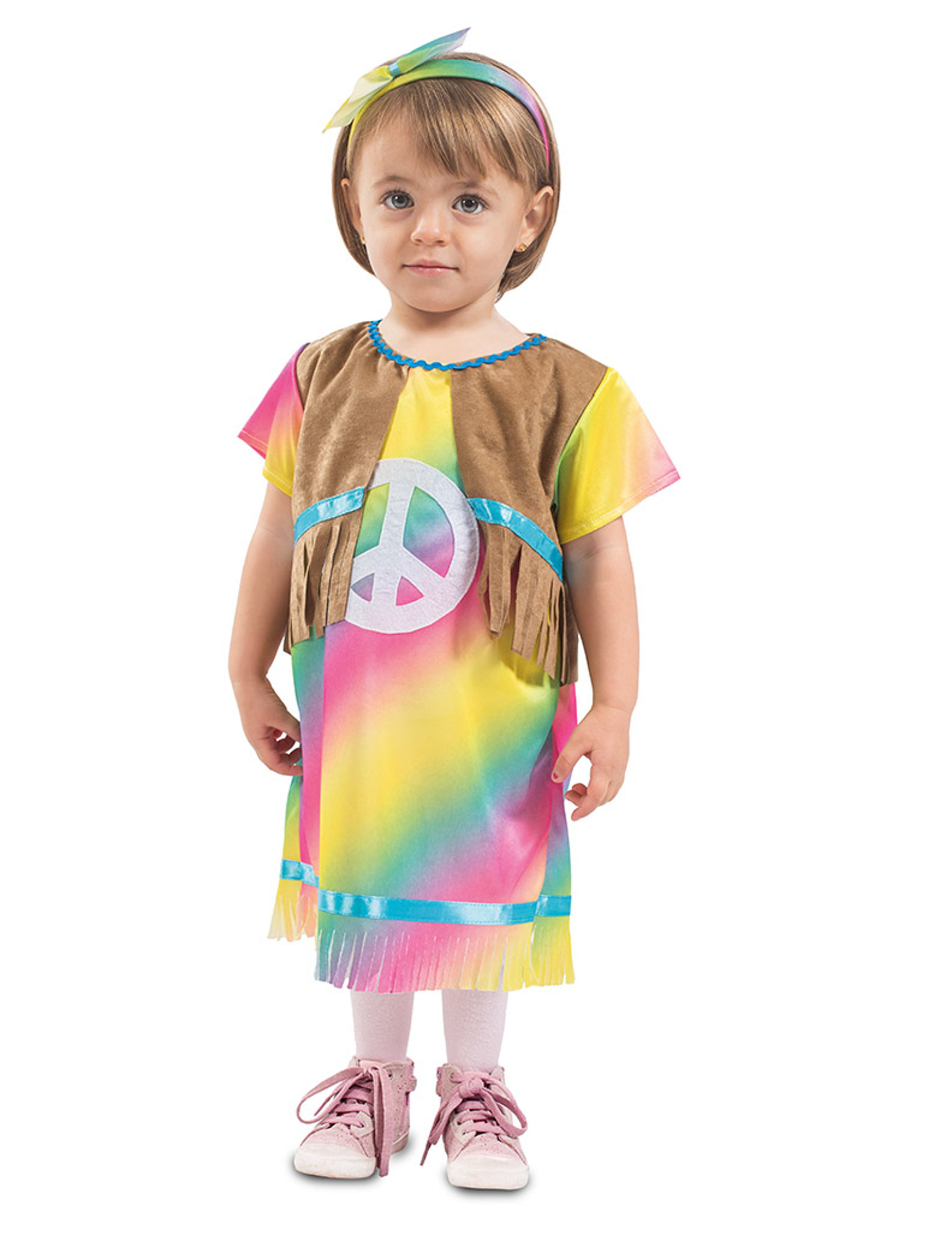 Hippie-Kostüm für Kleinkinder Faschingskostüm bunt von EUROCARNAVALES