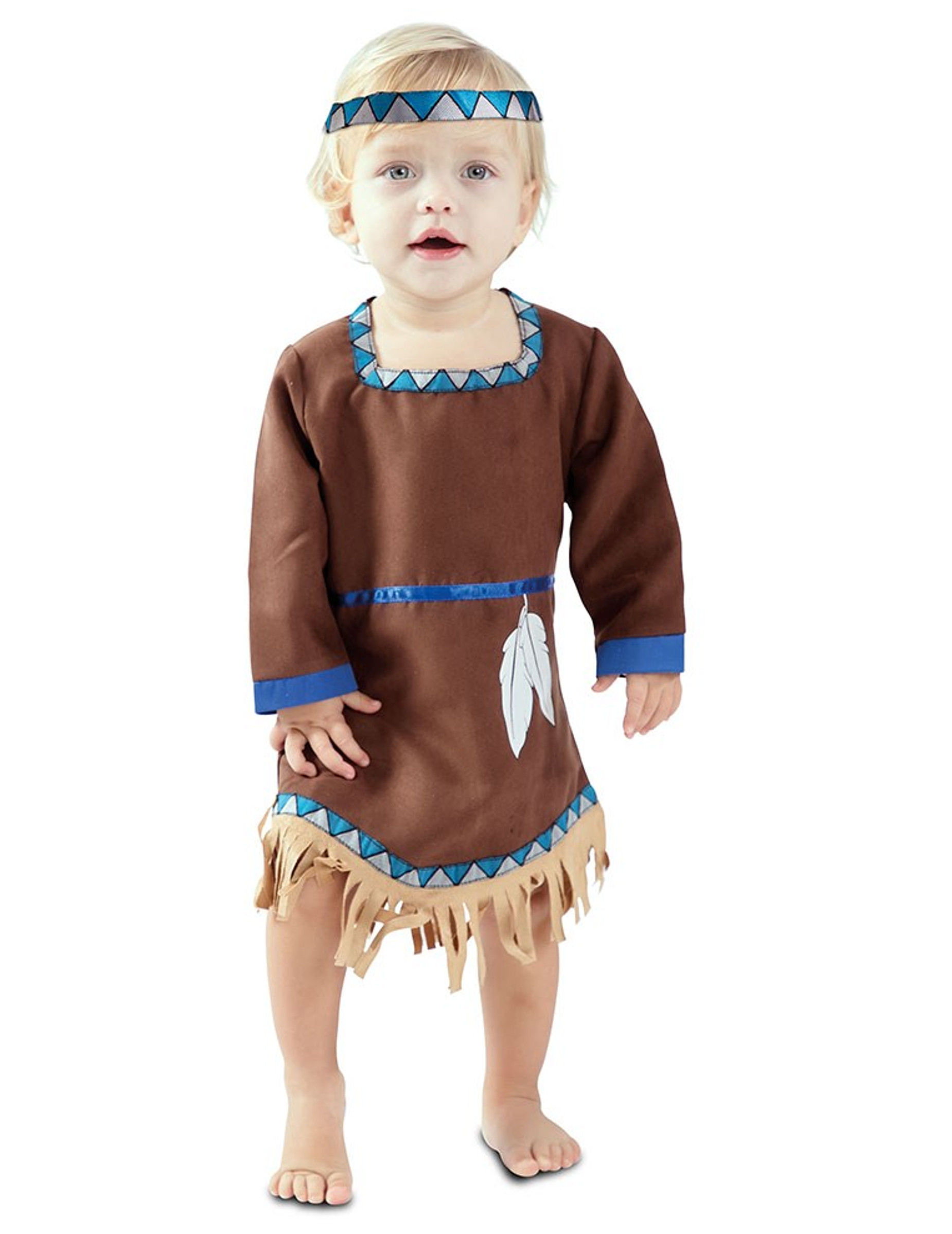 Indianer-Kostüm für Kinder Faschingskostüm braun-blau von EUROCARNAVALES