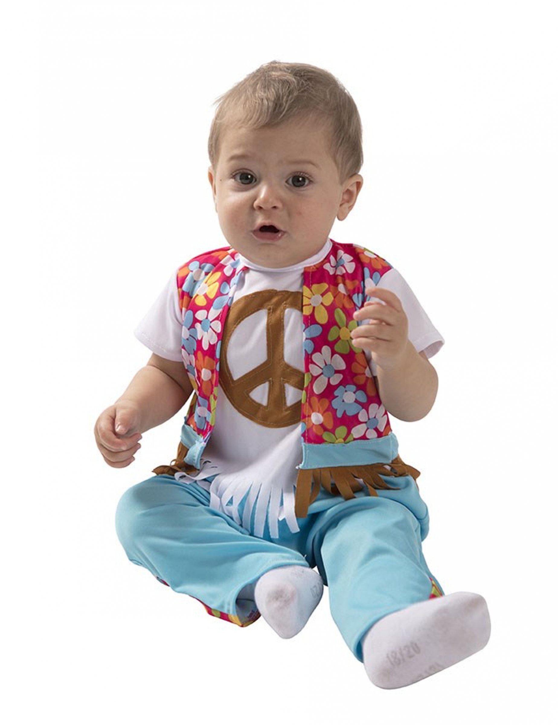 Kleiner Hippie Babykostüm bunt von EUROCARNAVALES
