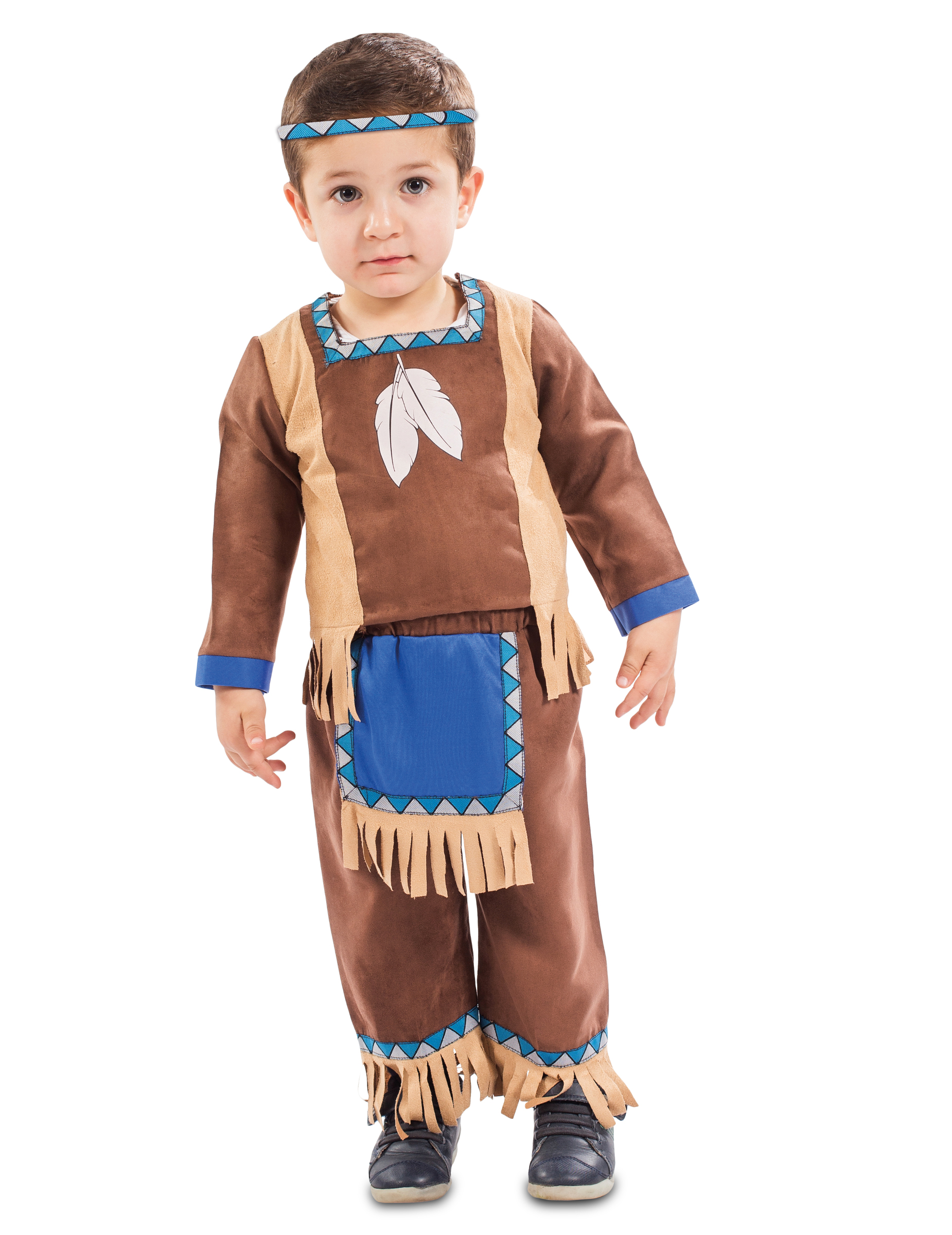 Kleinkinder-Indianer-Kostüm Karneval-Kostüm für Babys und Kleinkinder braun-blau von EUROCARNAVALES