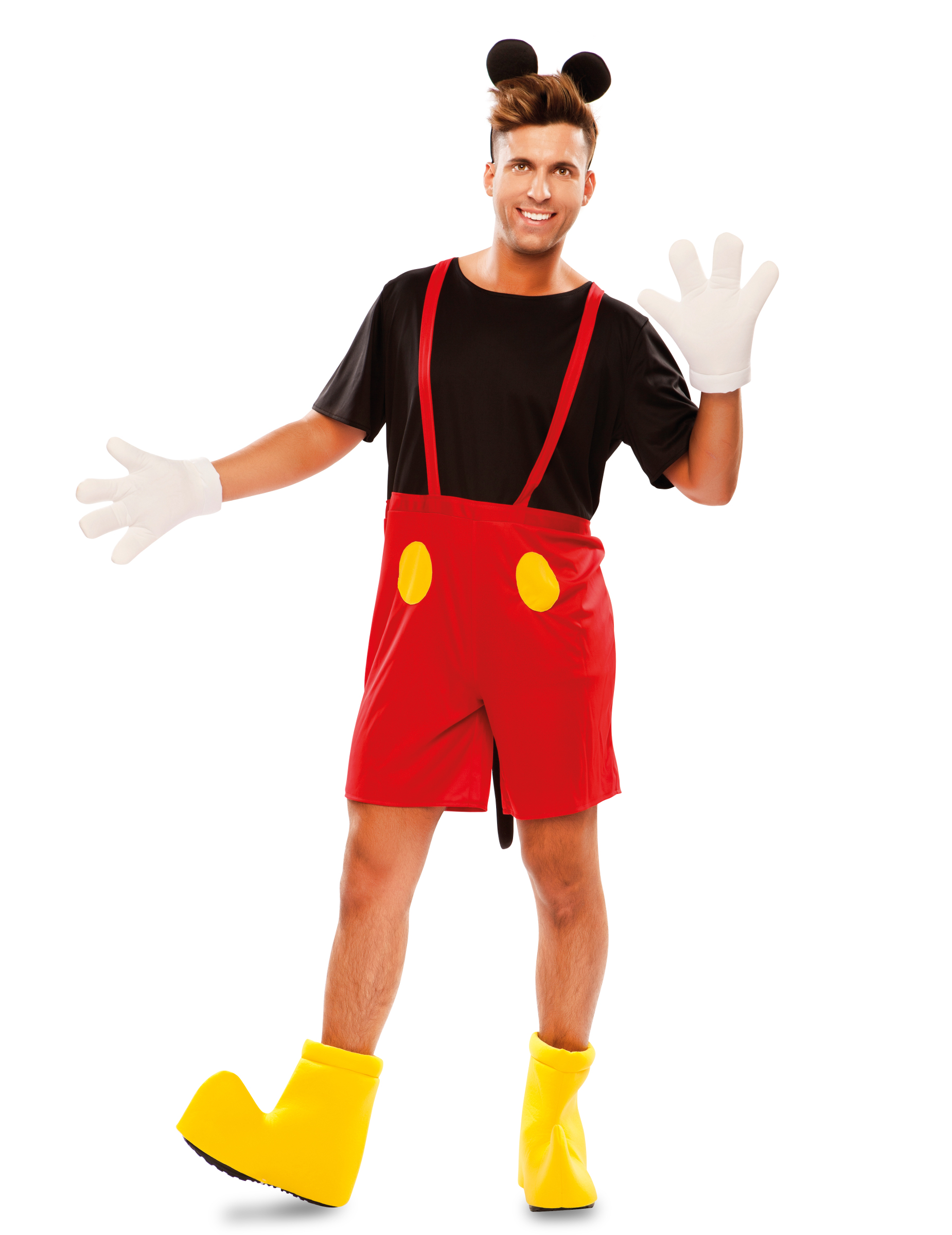Maus-Kostüm für Herren Karneval-Kostüm schwarz-rot-gelb von EUROCARNAVALES