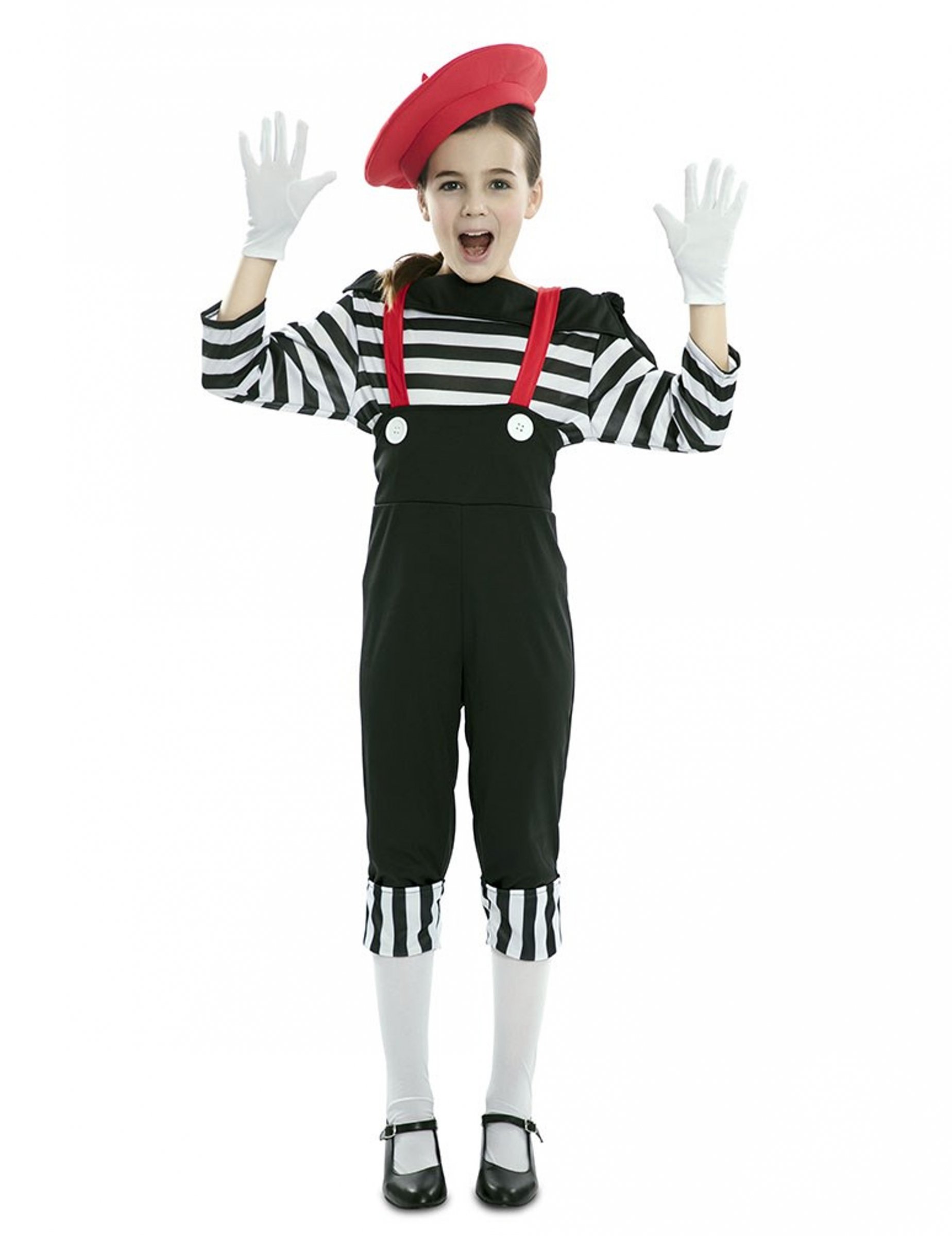 Pantomime-Kostüm für Mädchen Faschingskostüm schwarz-weiss-rot Pantomime-Kostüm für Mädchen Faschingskostüm schwarz-weiss-rot von EUROCARNAVALES