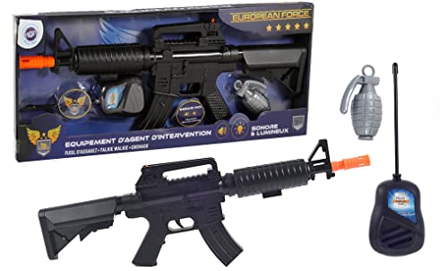 EUROPEAN FORCE - Maschinengewehr - Verkleidungszubehör - 183302 - Schwarz - Kunststoff - Militär - Kinder Spielzeug - Karneval - Kostüm - 61 cm x 35 cm - Ab 3 Jahren EUROPEAN FORCE - Maschinengewehr - Verkleidungszubehör - 183302 - Schwarz - Kunststoff - Militär - Kinder Spielzeug - Karneval - Kostüm - 61 cm x 35 cm - Ab 3 Jahren von EUROPEAN FORCE